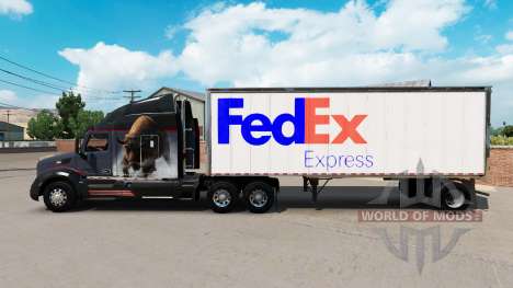 Skin FedEx small trailer for American Truck Simulator