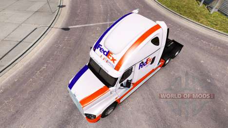 The skin on the FedEx truck Freightliner Cascadi for American Truck Simulator