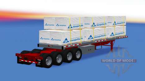 The semitrailer-platform with the cargo for American Truck Simulator