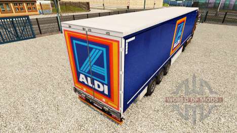 Skin Aldi on a curtain semi-trailer for Euro Truck Simulator 2