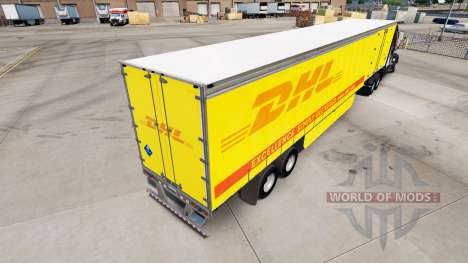 Skin DHL for curtain semi-trailer for American Truck Simulator