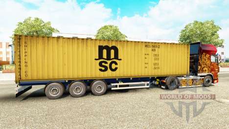 The semitrailer-the container ship MSC Crewing S for Euro Truck Simulator 2