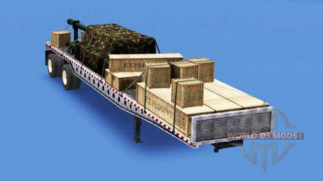 The semitrailer-platform with different loads v3 for American Truck Simulator