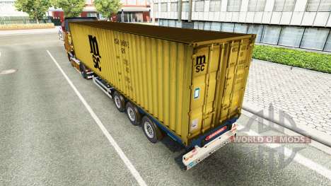 The semitrailer-the container ship MSC Crewing S for Euro Truck Simulator 2