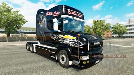 Black Cat skin for Scania T truck for Euro Truck Simulator 2