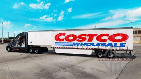 Skin at Costco Wholesale curtain semi trailer for American Truck Simulator