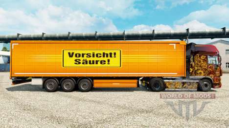 Skin Vorsicht Saure for trailers for Euro Truck Simulator 2