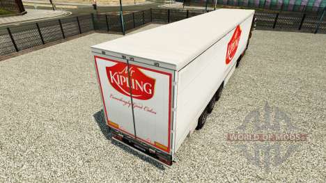 Skin Mr.Kipling on a curtain semi-trailer for Euro Truck Simulator 2