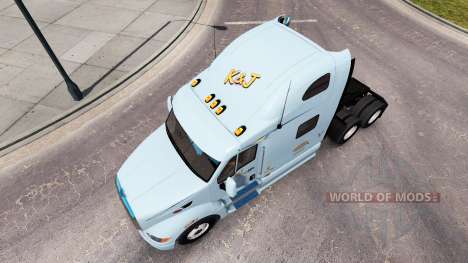 Skin K&J on the tractor Peterbilt 387 for American Truck Simulator