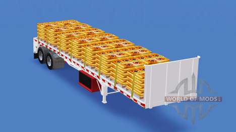 The semitrailer-platform with different loads v1 for American Truck Simulator