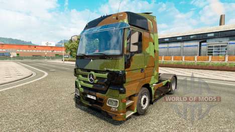 Skin Camo on truck Mercedes-Benz for Euro Truck Simulator 2
