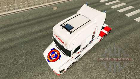 White skin for truck Scania T for Euro Truck Simulator 2