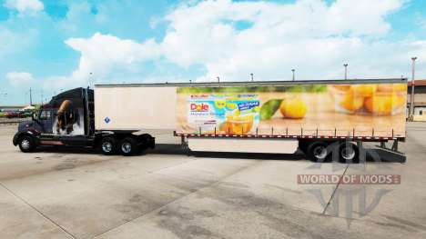 Skin Dole on a curtain semi-trailer for American Truck Simulator