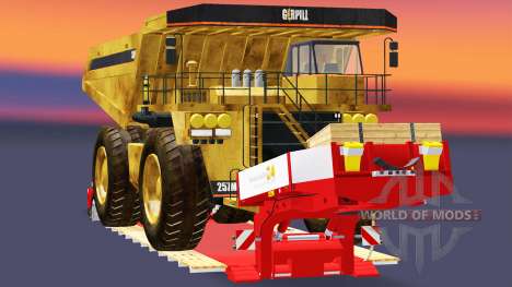 Low sweep with the dump truck Caterpillar for Euro Truck Simulator 2