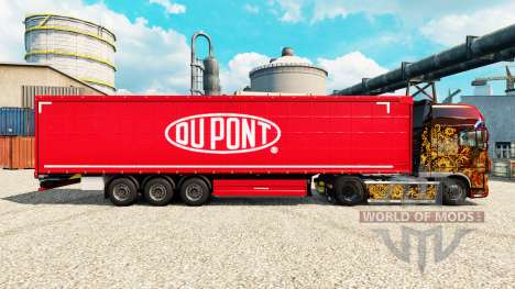 Skin Du Pont red for trailers for Euro Truck Simulator 2