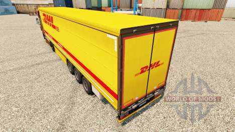 DHL v3 skin for trailers for Euro Truck Simulator 2