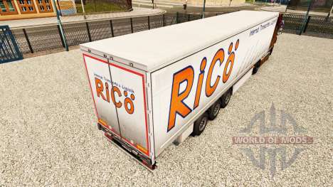 Skin Rico on curtain semi-trailer for Euro Truck Simulator 2