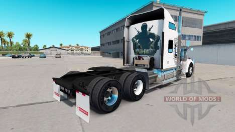 Skin Black Ops v1 on the truck Kenworth W900 for American Truck Simulator