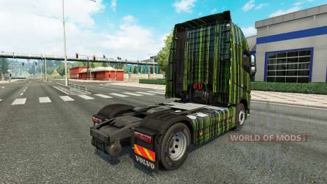 Green Stripes skin for Volvo truck for Euro Truck Simulator 2