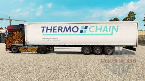 Skin Thermo Chain on a curtain semi-trailer for Euro Truck Simulator 2
