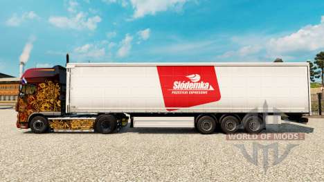 Skin Siodemka on a curtain semi-trailer for Euro Truck Simulator 2