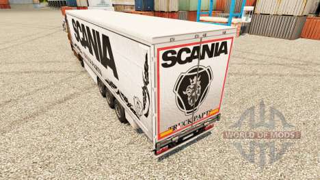 Skin white Scania Truck Parts for semi-trailers for Euro Truck Simulator 2