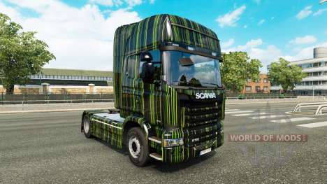 Green Stripes skin for Scania truck for Euro Truck Simulator 2