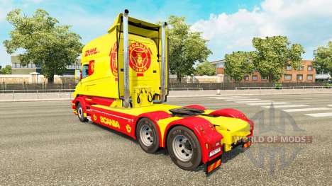 Skin DHL for Scania T truck for Euro Truck Simulator 2