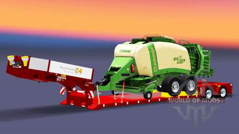 Low sweep with bales baler for Euro Truck Simulator 2