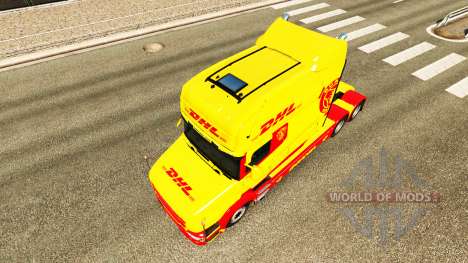 Skin DHL for Scania T truck for Euro Truck Simulator 2