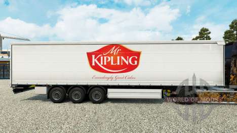 Skin Mr.Kipling on a curtain semi-trailer for Euro Truck Simulator 2