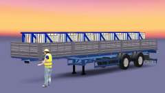 Flatbed semi trailer with a load of copper sulphate for Euro Truck Simulator 2
