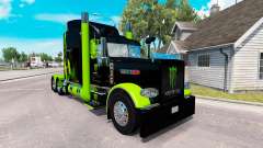 Skin Monster Energy Green on the truck Peterbilt 389 for American Truck Simulator