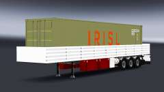 Flatbed semi trailer with container cargo for American Truck Simulator