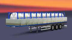 Flatbed semi trailer with a cargo of steel coils for Euro Truck Simulator 2