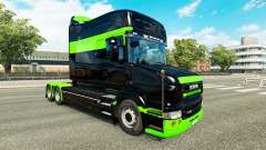 Skin Black-green-for truck Scania T for Euro Truck Simulator 2