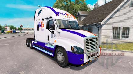 The skin on the FedEx truck Freightliner Cascadia for American Truck Simulator