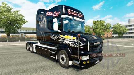 Black Cat skin for Scania T truck for Euro Truck Simulator 2