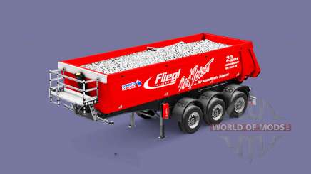 Semi-trailer tipper Fliegl Schmitz Red Power for Euro Truck Simulator 2