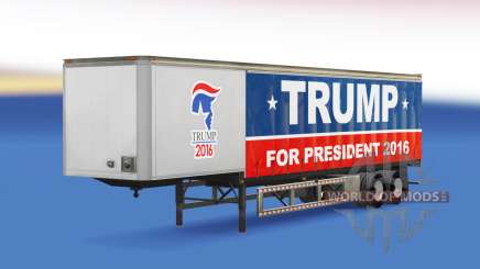 Skin Trump 2016 on a curtain semi-trailer for American Truck Simulator