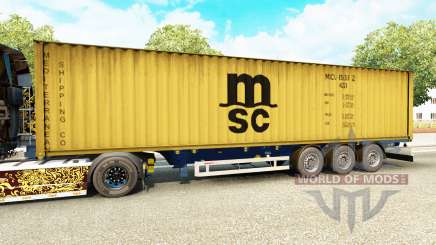 The semitrailer-the container ship MSC Crewing Services for Euro Truck Simulator 2