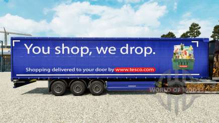 Skin Tesco on a curtain semi-trailer for Euro Truck Simulator 2