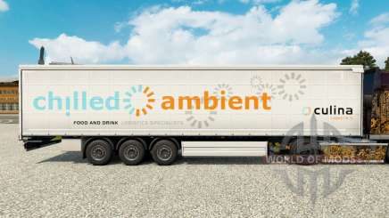 Skin Chilled Ambient on a curtain semi-trailer for Euro Truck Simulator 2