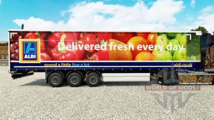 Skin Aldi Delivered Fresh on a curtain semi-trailer for Euro Truck Simulator 2