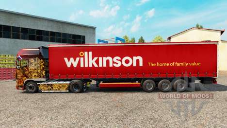 Skin Wilkinson on a curtain semi-trailer for Euro Truck Simulator 2
