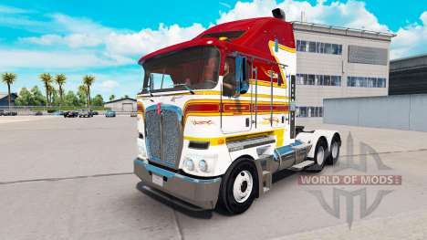 Скин White and Maroon Stripe на Kenworth K200 for American Truck Simulator