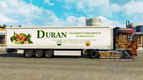Skin Duran on a curtain semi-trailer for Euro Truck Simulator 2