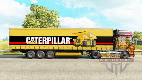 The skin of the Caterpillar on a curtain semi-tr for Euro Truck Simulator 2