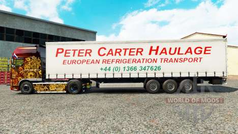 Skin Peter Carter Haulage on curtain semi-traile for Euro Truck Simulator 2