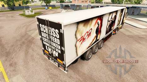 Skin Sparta on refrigerated semi-trailer for Euro Truck Simulator 2